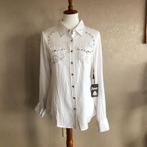 White Roar Button Shirt NWT